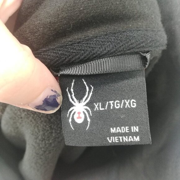 Spyder Mens Raider 2.0 Full Zip Jacket Size XL Black Red Logo Sweater Ribbed - Picture 13 of 14